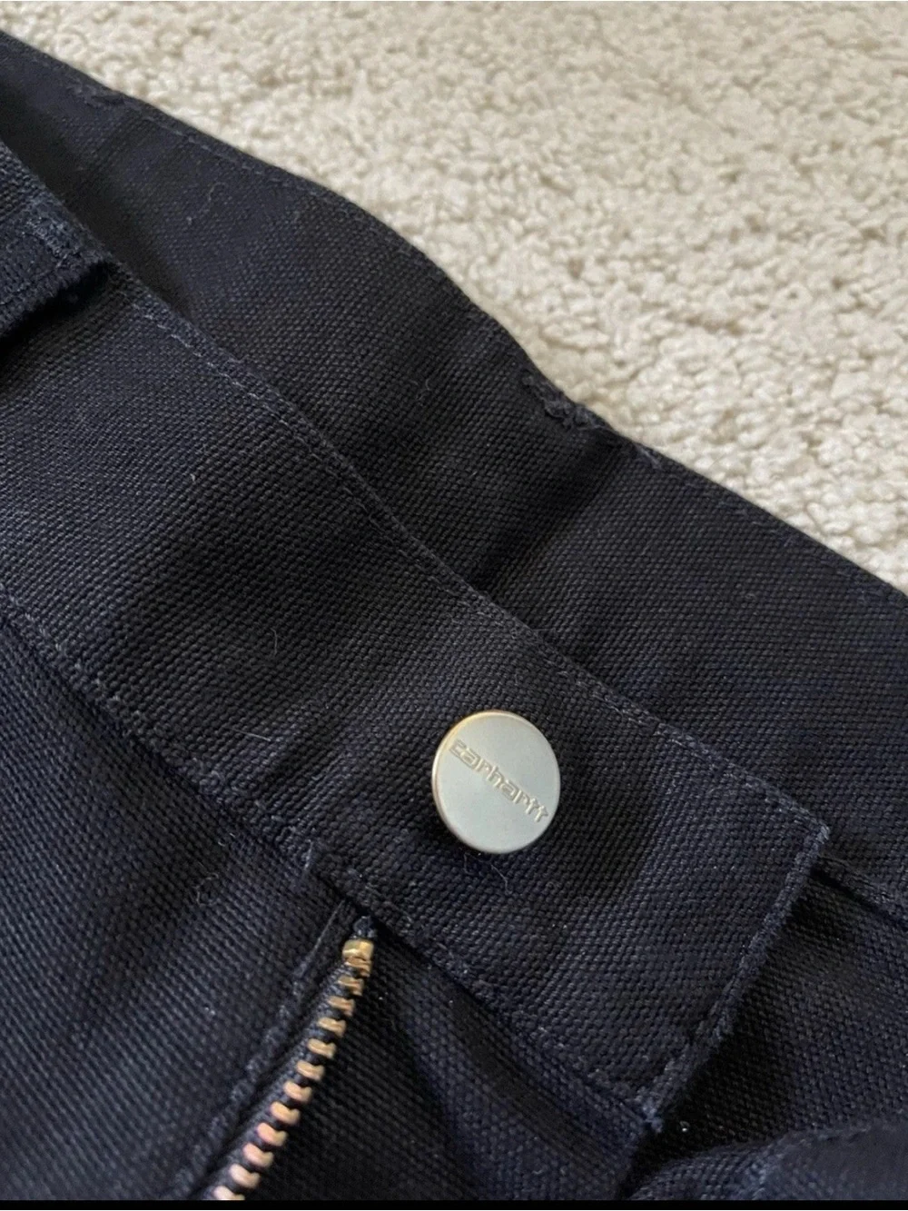 CARHARTT WORK IN PROGRESS Black Organic Cotton Trousers 30X32